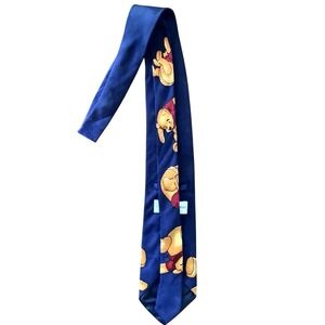 Disney Winnie the Pooh Tie Mens Navy Blue Novelty Necktie Cartoon Character